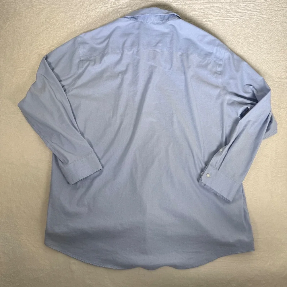 Calvin‎ Klein Mens 18-18.5 34/35 Blue Wrinkle Free Fresh Regular Fit Dress Shirt